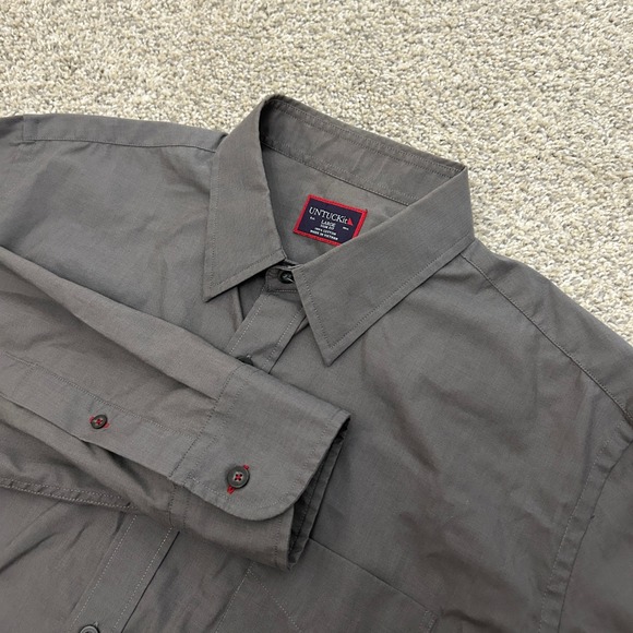 UNTUCKit Other - UNTUCKit Button Down Shirt Large Gray Slim Fit Cotton Long Sleeve Pocket